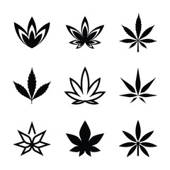 Weed, Marijuana, and Pot Leave Line and Glyph Icons Pack