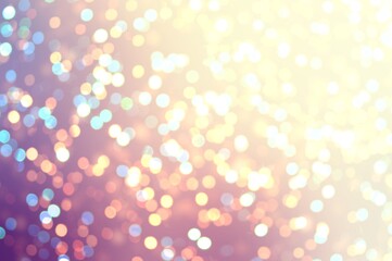 Glitter golden purple background. Xmas garland lights pattern. Festive sparkle texture. Bright flash.
