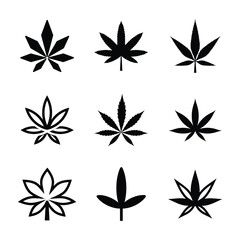 List of Weed, Marijuana, and Pot Leave Line and Glyph Icons 