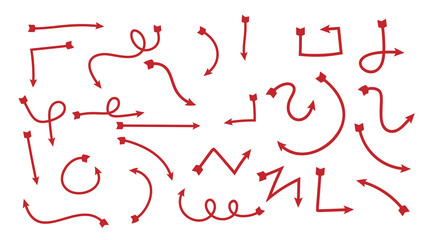 Arrow vector doodle. Hand drawn sketch arrows design for business plan and education.