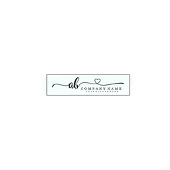 AB Initial handwriting logo template vector