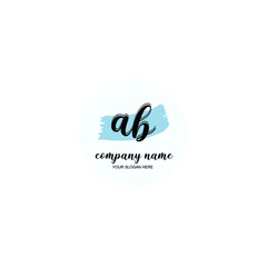 AB Initial handwriting logo template vector