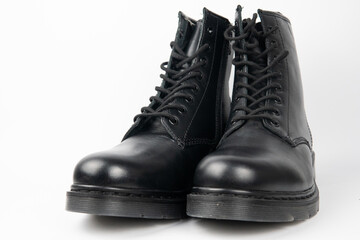 black leather boot