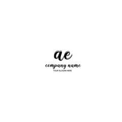 AE Initial handwriting logo template vector

