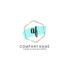 AF Initial handwriting logo template vector
