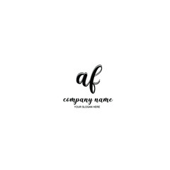 AF Initial handwriting logo template vector

