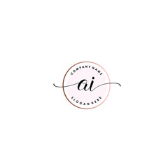 AI Initial handwriting logo template vector
