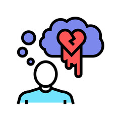 suicide psychological problems color icon vector. suicide psychological problems sign. isolated symbol illustration