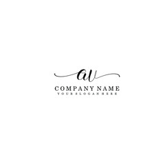 AV Initial handwriting logo template vector
