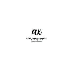 AX Initial handwriting logo template vector
