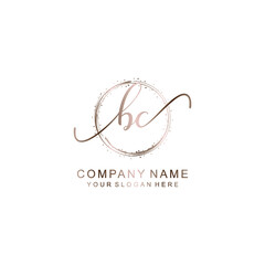 BC Initial handwriting logo template vector