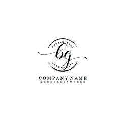 BG Initial handwriting logo template vector