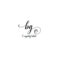 BG Initial handwriting logo template vector