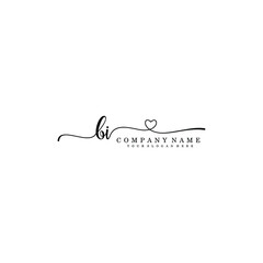 BI Initial handwriting logo template vector