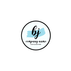 BJ Initial handwriting logo template vector