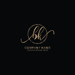 BK Initial handwriting logo template vector
