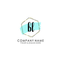 BL Initial handwriting logo template vector
