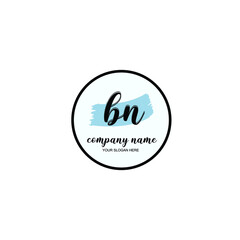 BN Initial handwriting logo template vector
