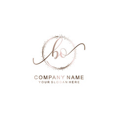 BO Initial handwriting logo template vector
