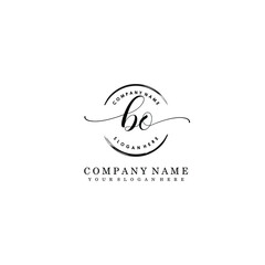BO Initial handwriting logo template vector
