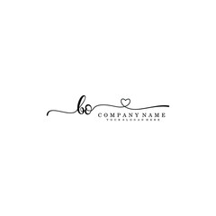 BO Initial handwriting logo template vector
