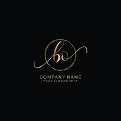 BO Initial handwriting logo template vector
