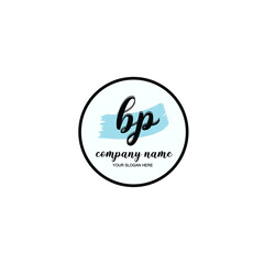 BP Initial handwriting logo template vector
