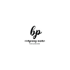 BP Initial handwriting logo template vector
