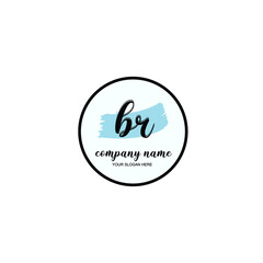 BR Initial handwriting logo template vector

