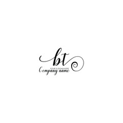 Naklejka na ściany i meble BT Initial handwriting logo template vector 