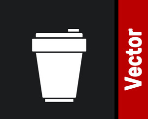 White Fitness shaker icon isolated on black background. Sports shaker bottle with lid for water and protein cocktails. Vector.