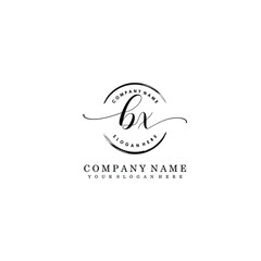 BX Initial handwriting logo template vector
