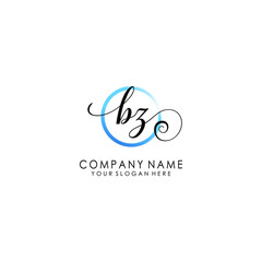 BZ Initial handwriting logo template vector
