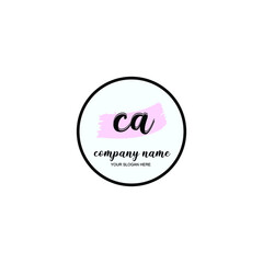 CA Initial handwriting logo template vector
