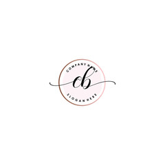 CB Initial handwriting logo template vector

