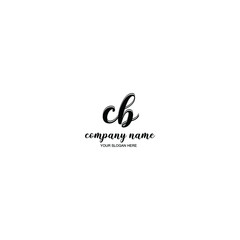 CB Initial handwriting logo template vector

