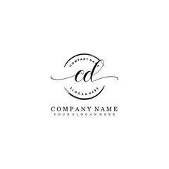 CD Initial handwriting logo template vector
