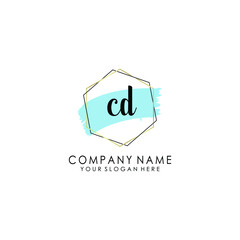 CD Initial handwriting logo template vector
