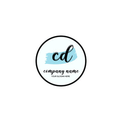 CD Initial handwriting logo template vector
