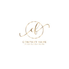 CF Initial handwriting logo template vector
