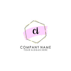 CI Initial handwriting logo template vector
