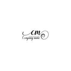 CM Initial handwriting logo template vector
