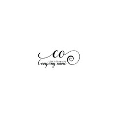 CO Initial handwriting logo template vector
