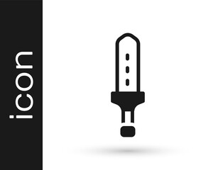 Black Medieval sword icon isolated on white background. Medieval weapon. Vector.