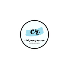 CR Initial handwriting logo template vector