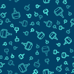 Green line TPX loop training equipment icon isolated seamless pattern on blue background. Sport equipment. Vector Illustration.