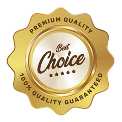 Best choice 5 stars badge gold silver metallic luxury logo