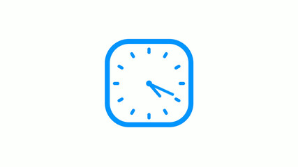 New aqua color square counting down clock icon on white background