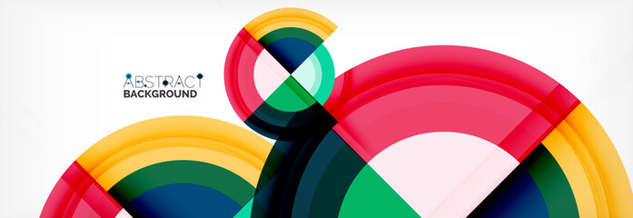 Obraz premium Round shapes, triangles and circles. Modern abstract background