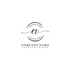 Obraz premium CV Initial handwriting logo template vector